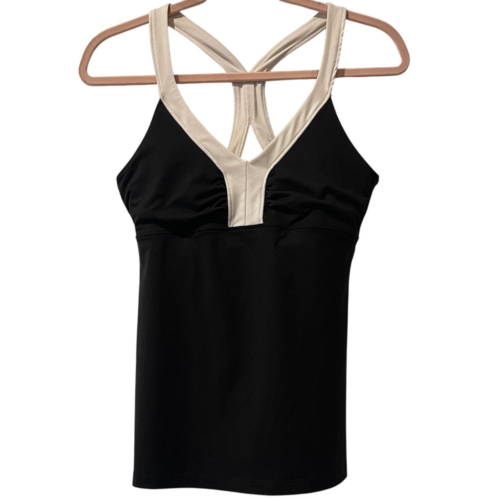 VSX Victoria's Secret Made‎ Sexy Black and White Cross-Back Tank Top Medium